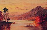Mountains Canvas Paintings - Lake Scene, Catskill Mountains